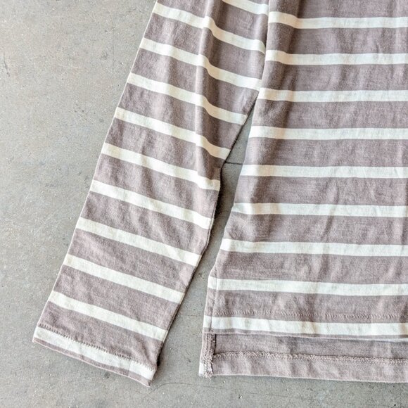 Madewell Whisper Cotton Turtleneck in Kearney Stripe Brown White size XL NWT - Picture 4 of 7
